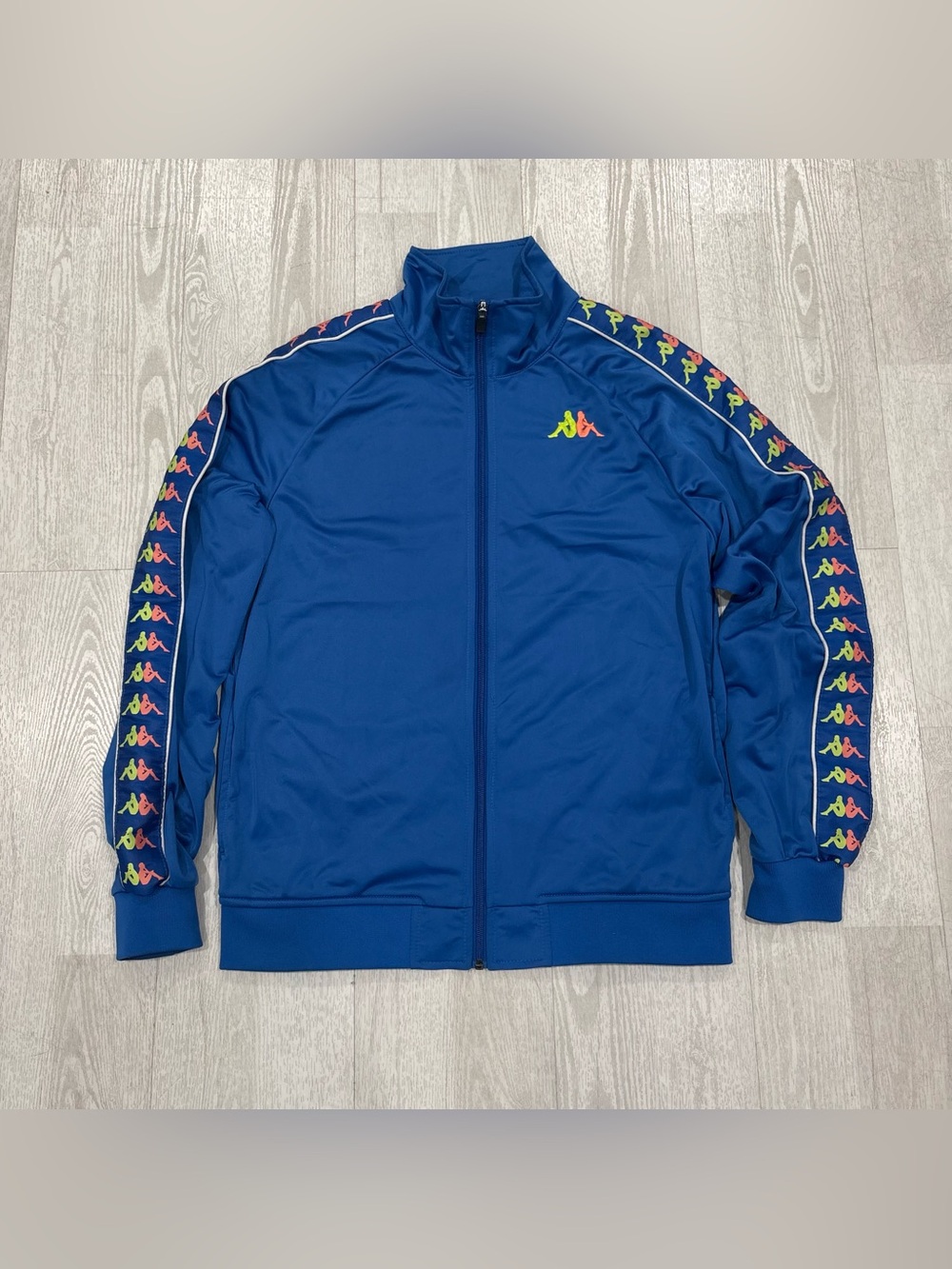 Kappa Blue Track Jacket with Multi-Color Omini Tapes
